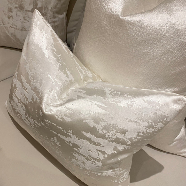 Hailes Pearl Satin Marble Effect Cushion - 35cm x 50cm Cushion 