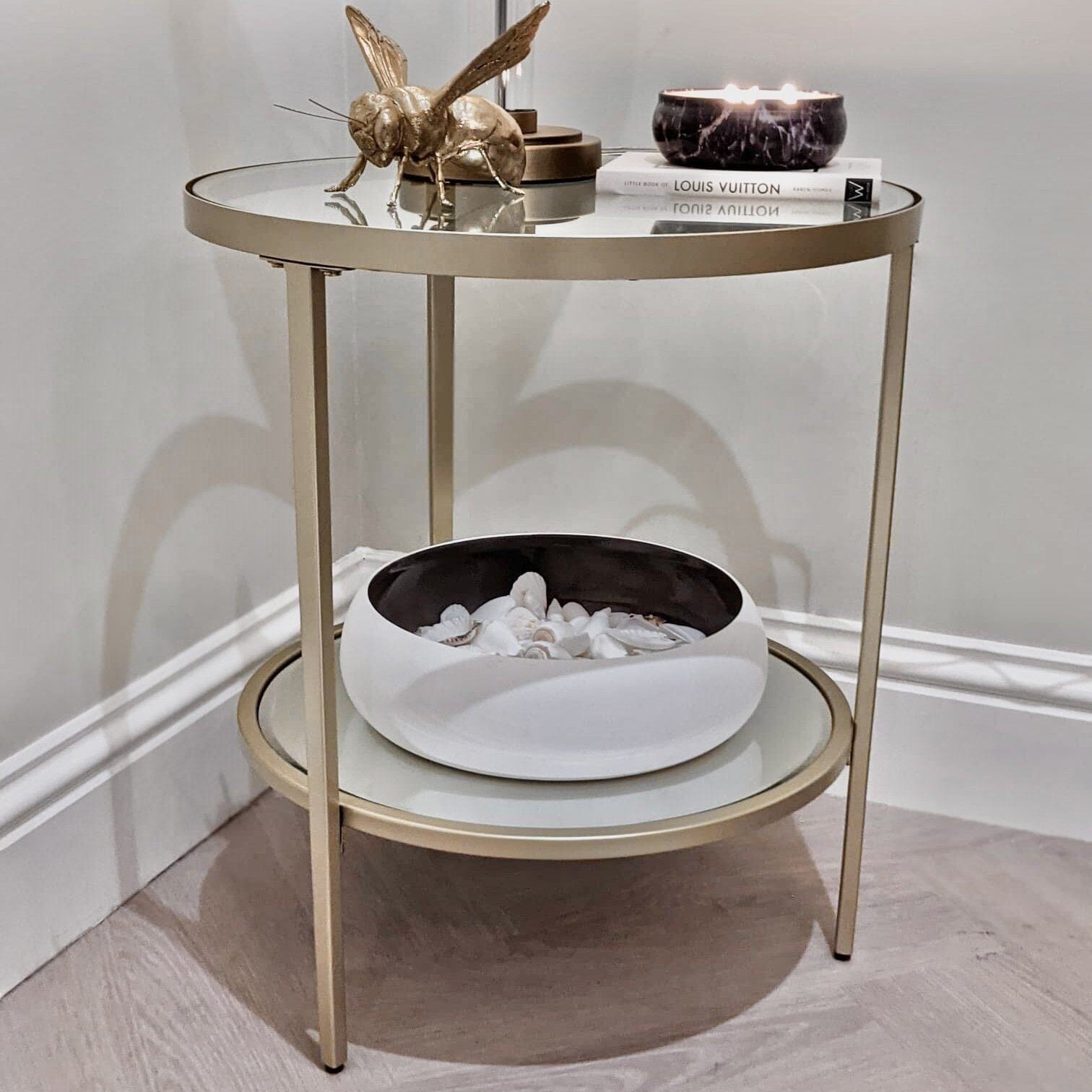 Hamilton Champagne Side Table End and Side Table