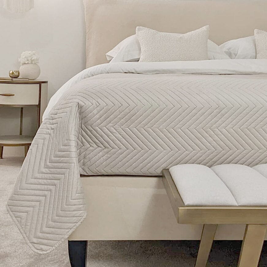 Hugo Ivory Quilted Bedspread Rowen Homes