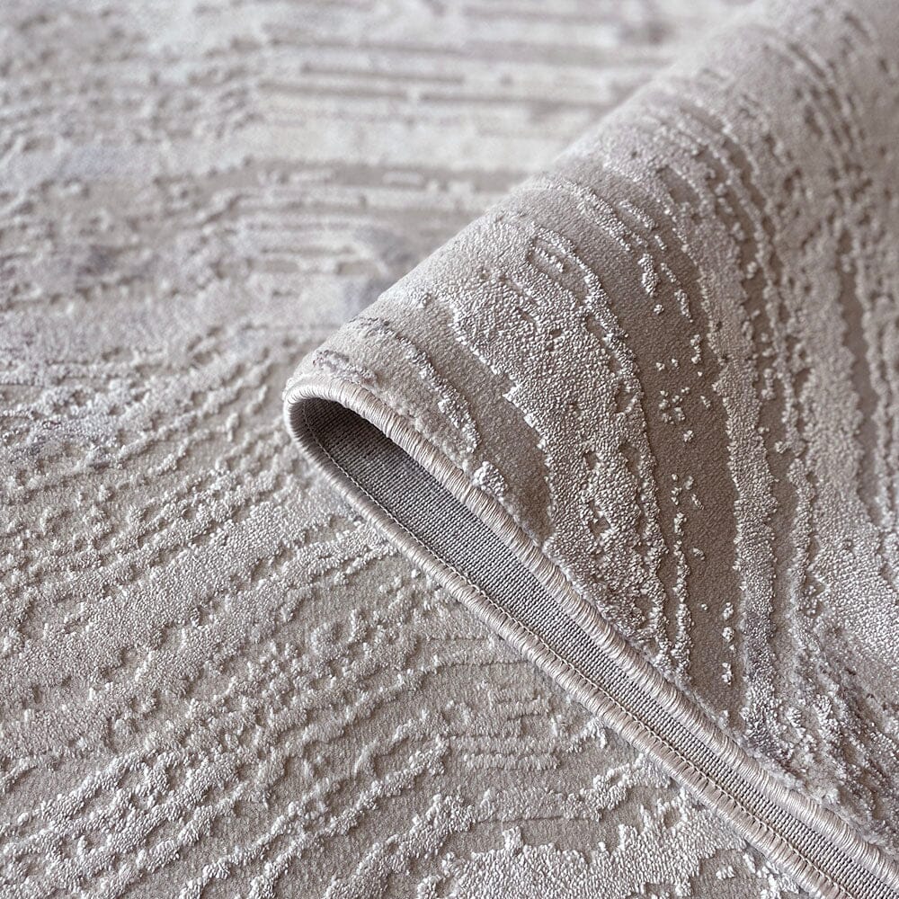 Jessalyn Ivory Marble Effect Patterned Rug Textiles