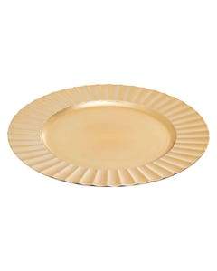 Juliet Gold Ribbed Edge Charger Plate Kitchen