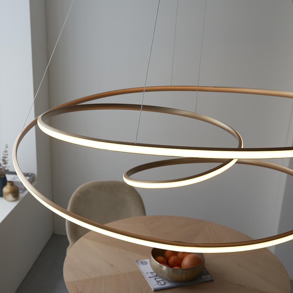 Korrs Gold XL Spiral Pendant Ceiling Light Lighting