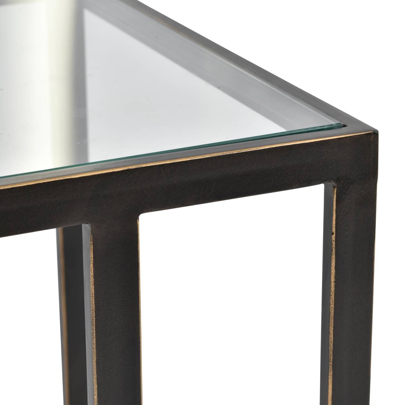 Langley Bronze Metal & Glass Sofa Table Rowen Homes