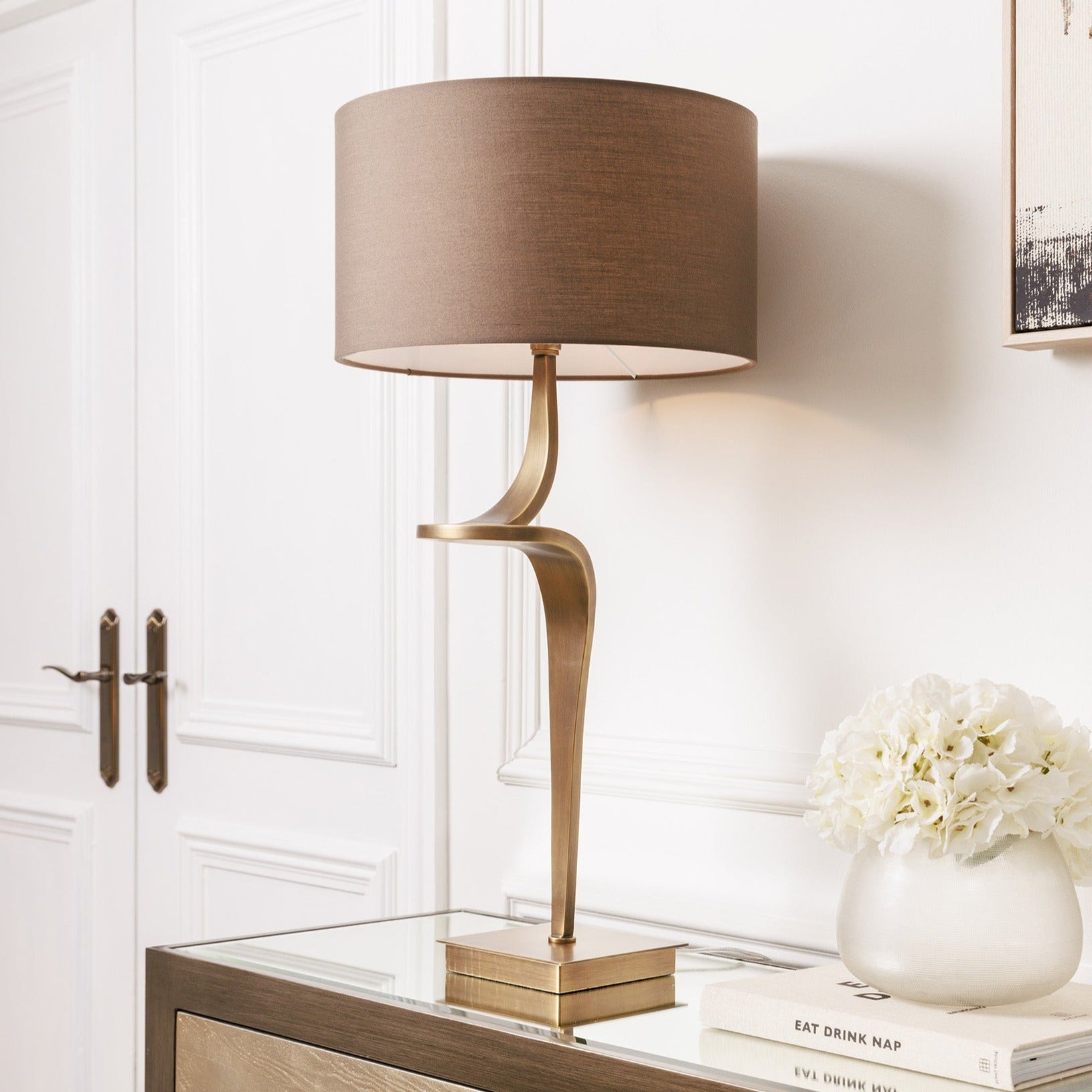 Larissa Abstract Brass Table Lamp Lighting