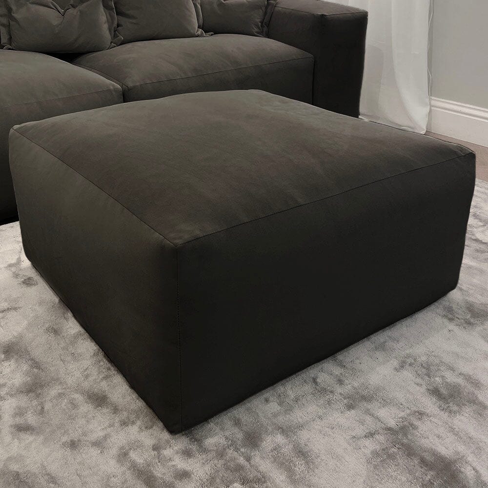 Lenox Shadow Grey Velvet Pillow Back Sofa Range Made to Order Sofa