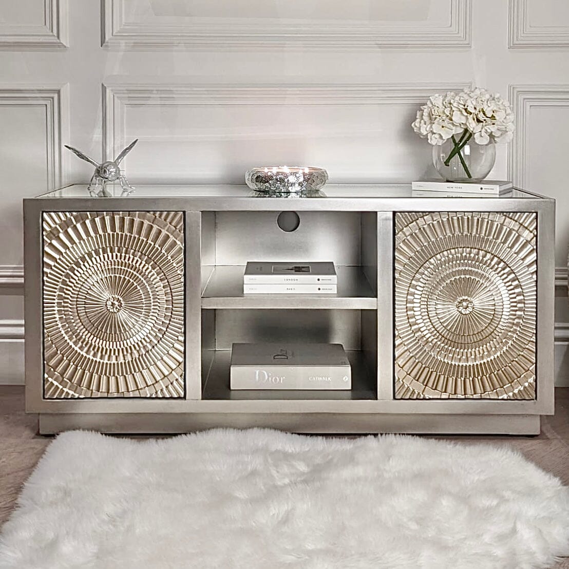 Leverette Silver Premium TV Unit Furniture