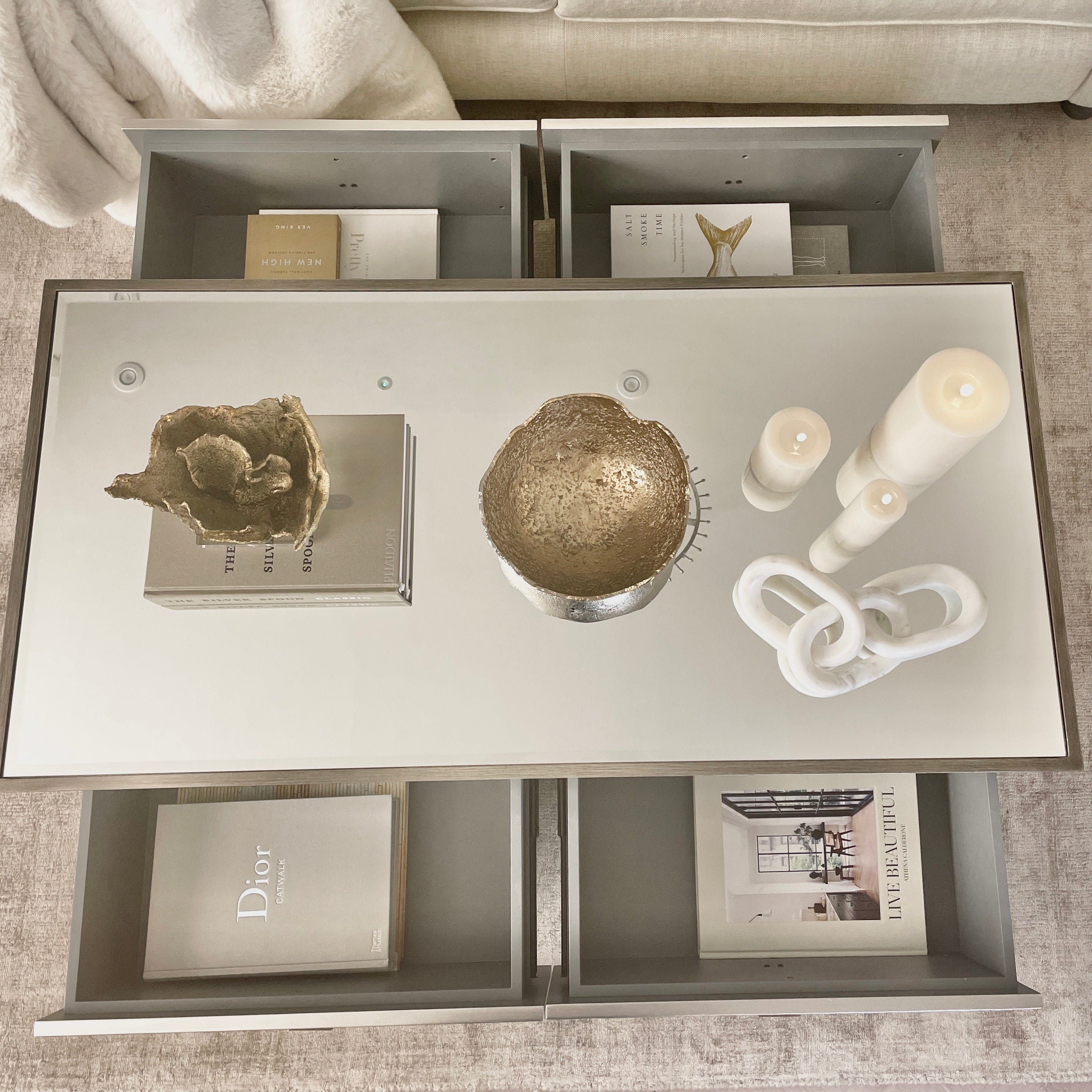 Lockett Premium Silver & Bronze Coffee Table Coffee Table