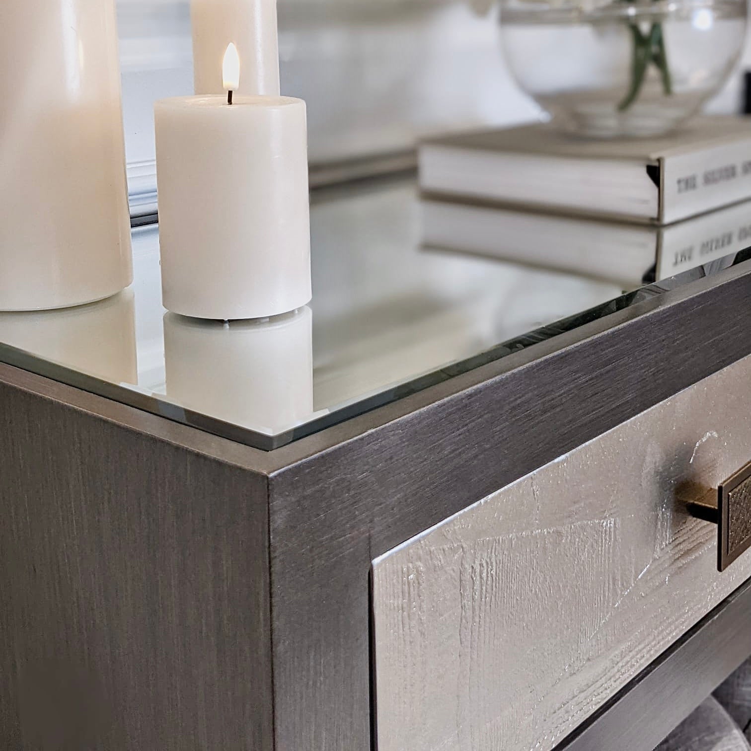 Lockett Premium Silver & Bronze Console Table Console Table