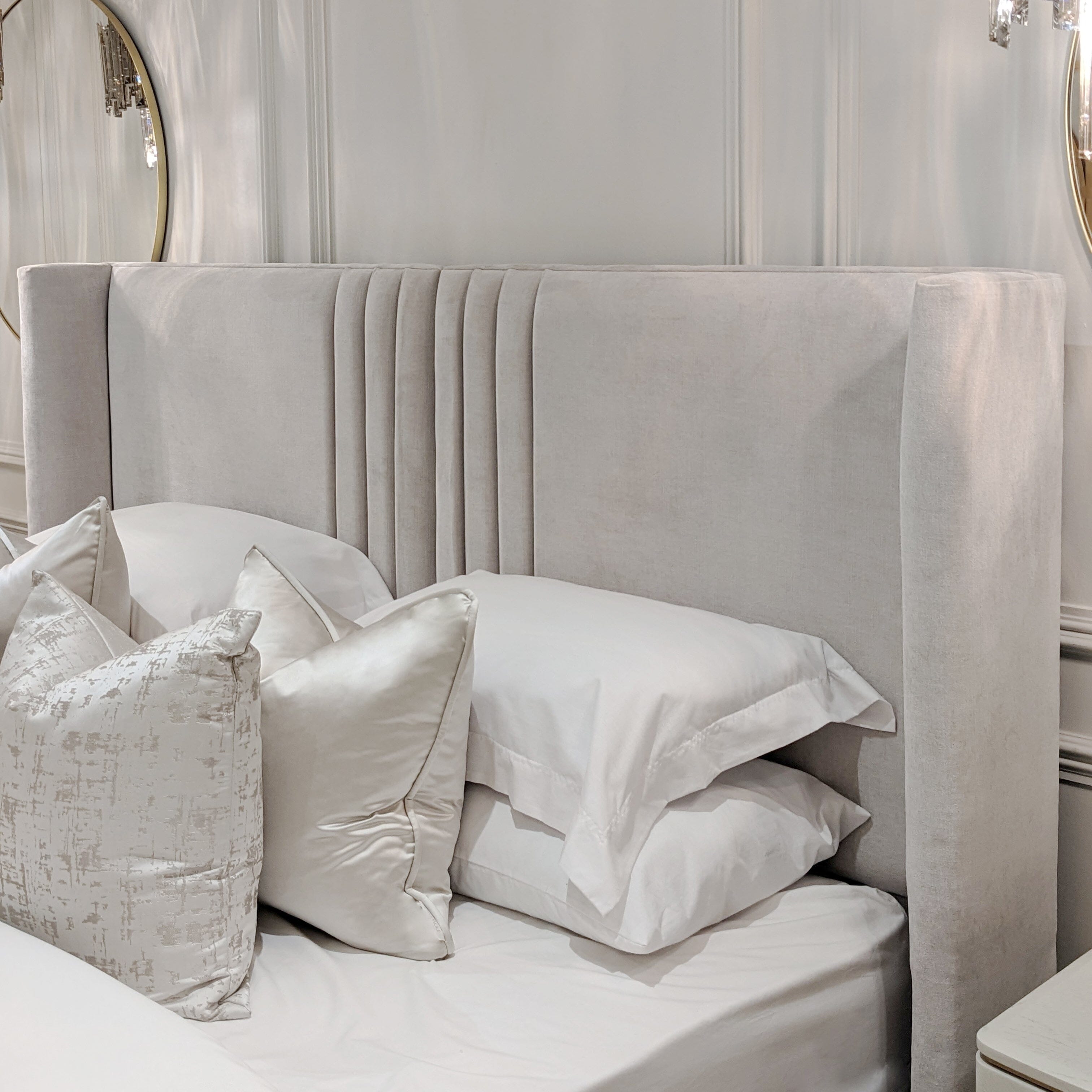 Lucinda Porcelain Soft Touch Luxury Velvet Bed – Rowen Homes