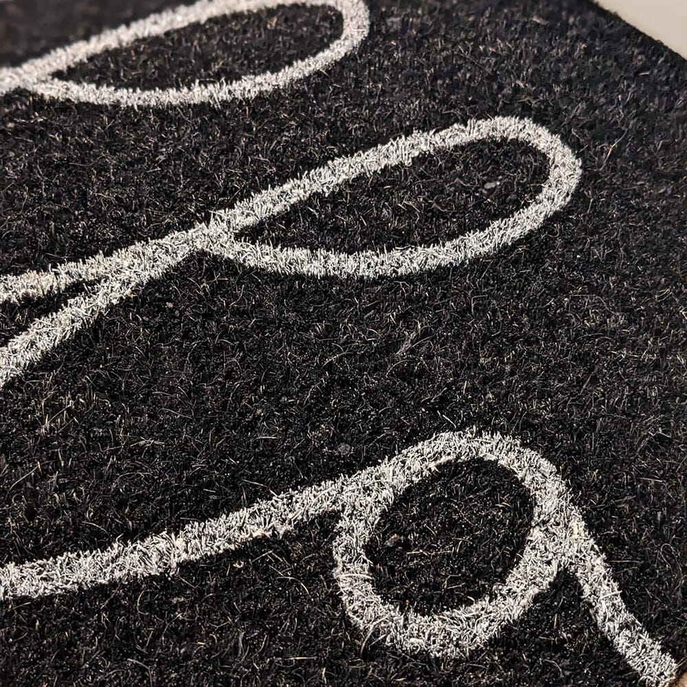 Marston Black 'Hello' Doormat Rug