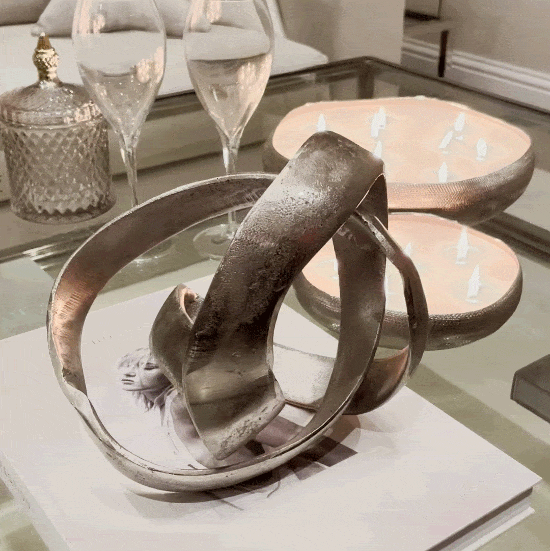 Marteli Decorative Silver Knot Sculpture Accessories