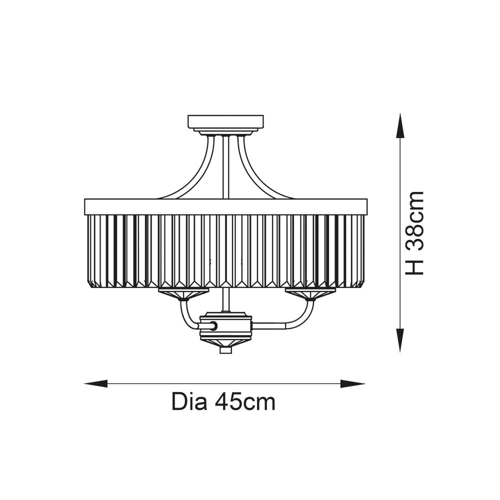 Masika Brass & Glass Pendant Ceiling Light Lighting