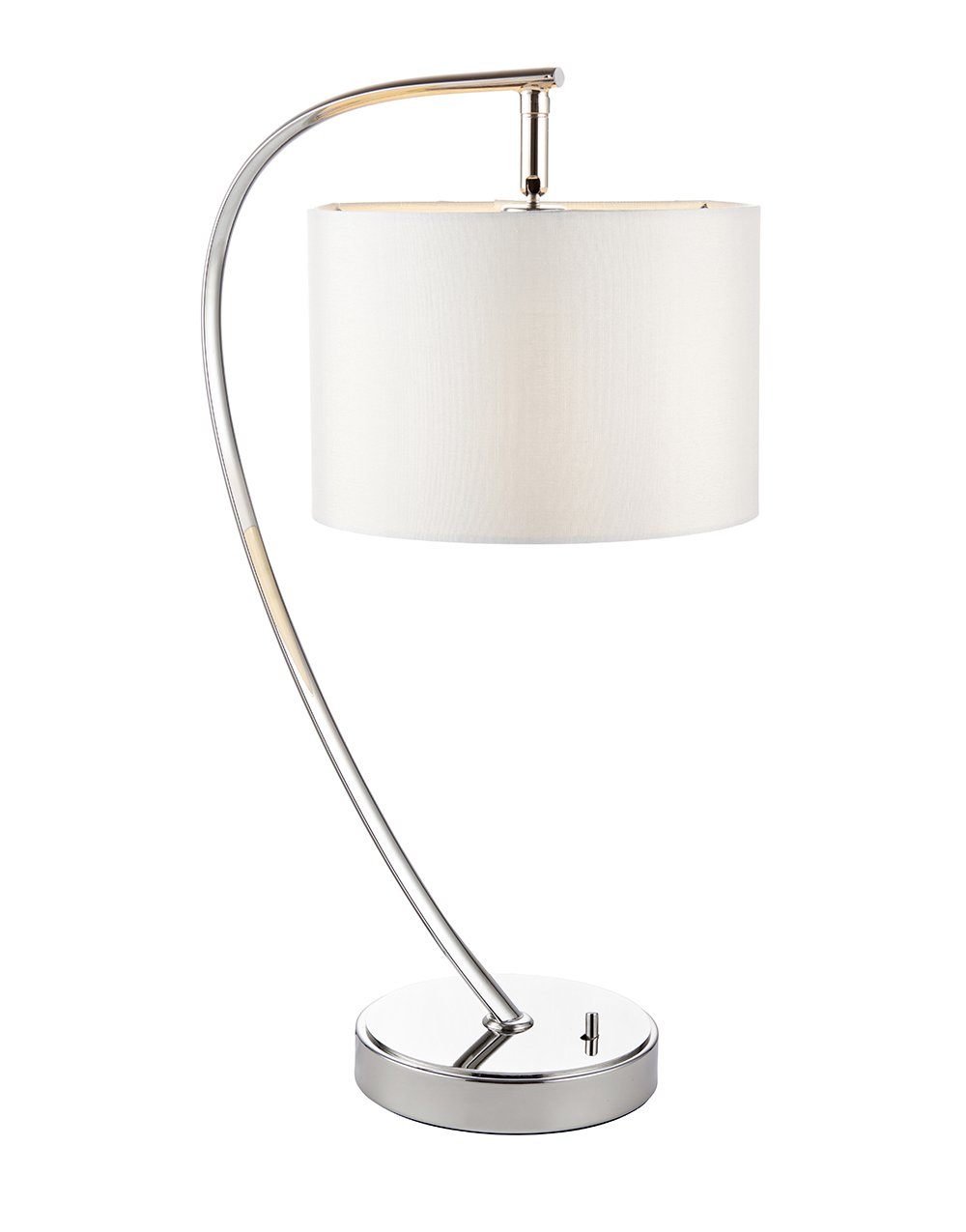 Moreto Silver Table Lamp with White Shade Lighting