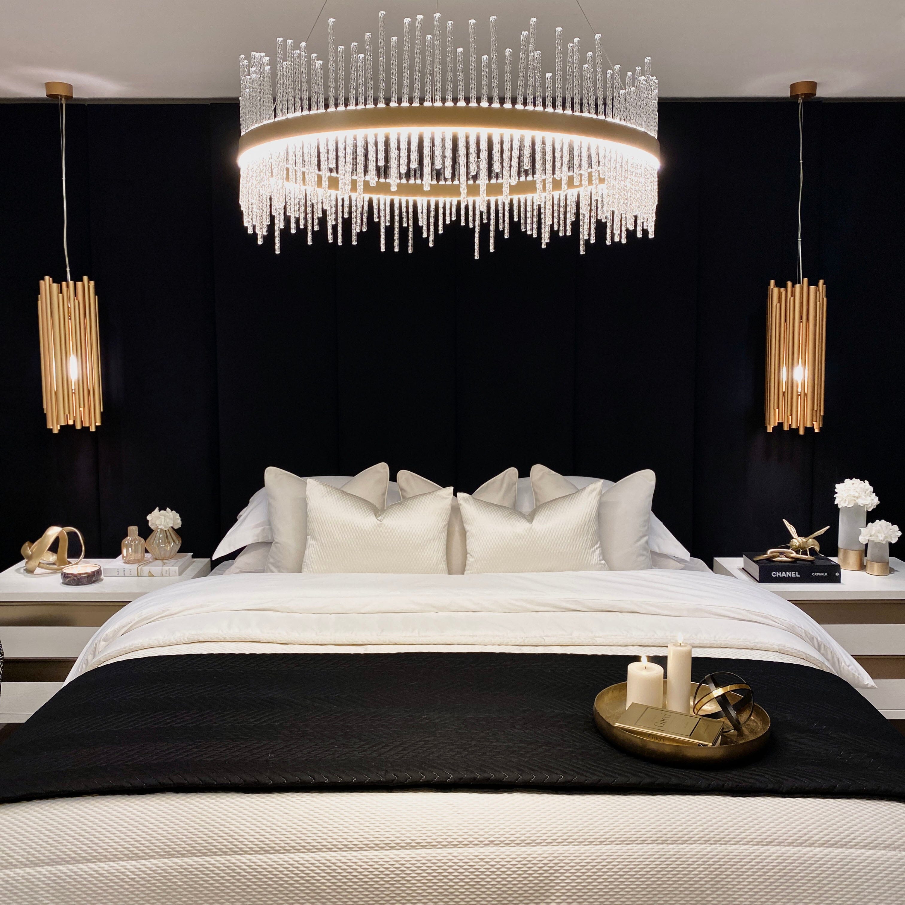 Noir Black Velvet Individual Wall Mounted Headboard Panel - 45cm Headboard