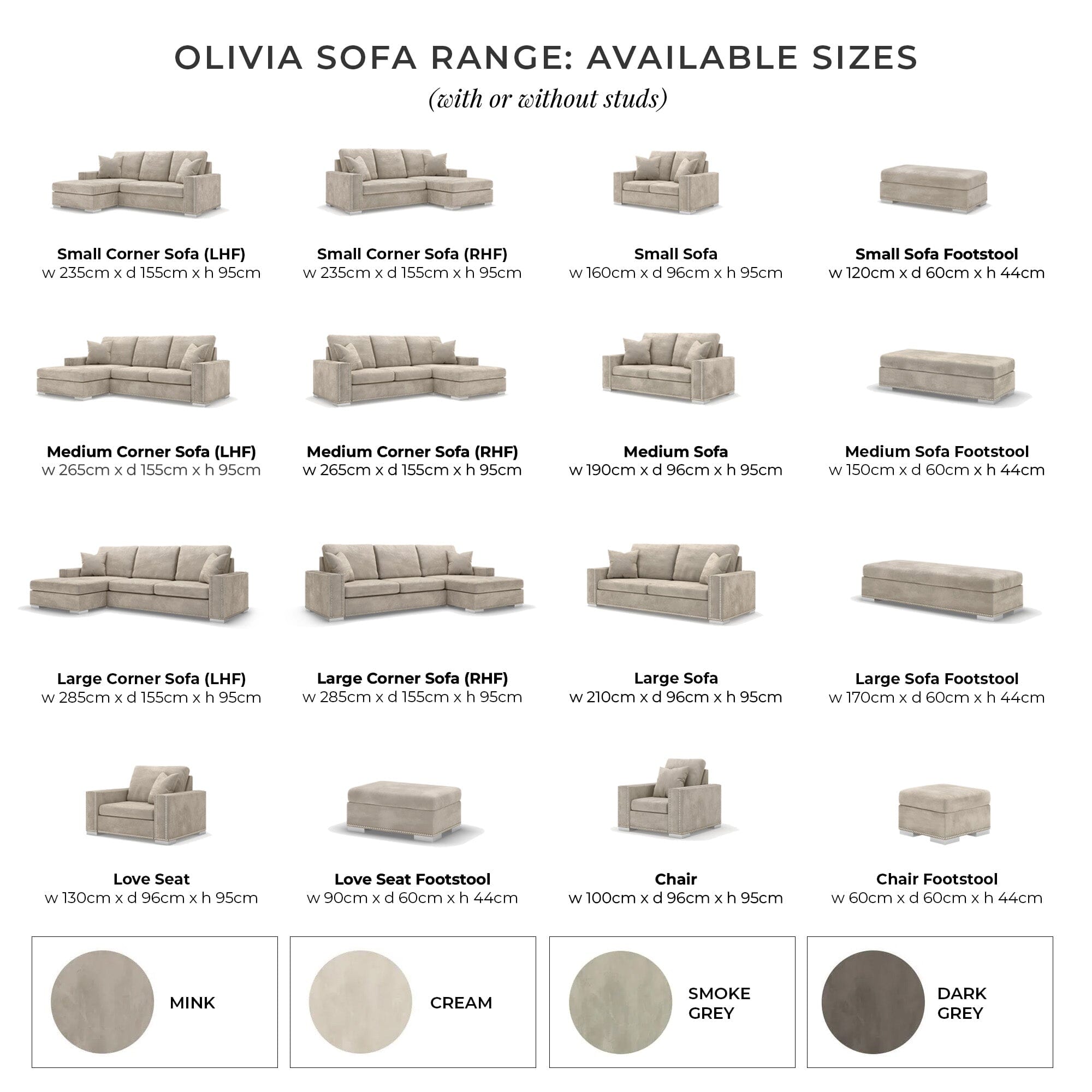 Olivia Mink Premium Small Sofa MTO Sofa