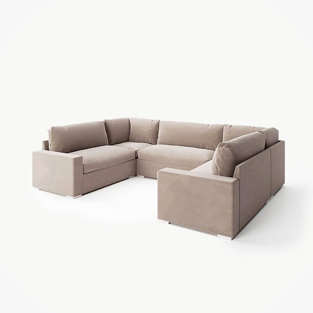 Olivia Mink Premium U-Shaped Sofa MTO Sofa