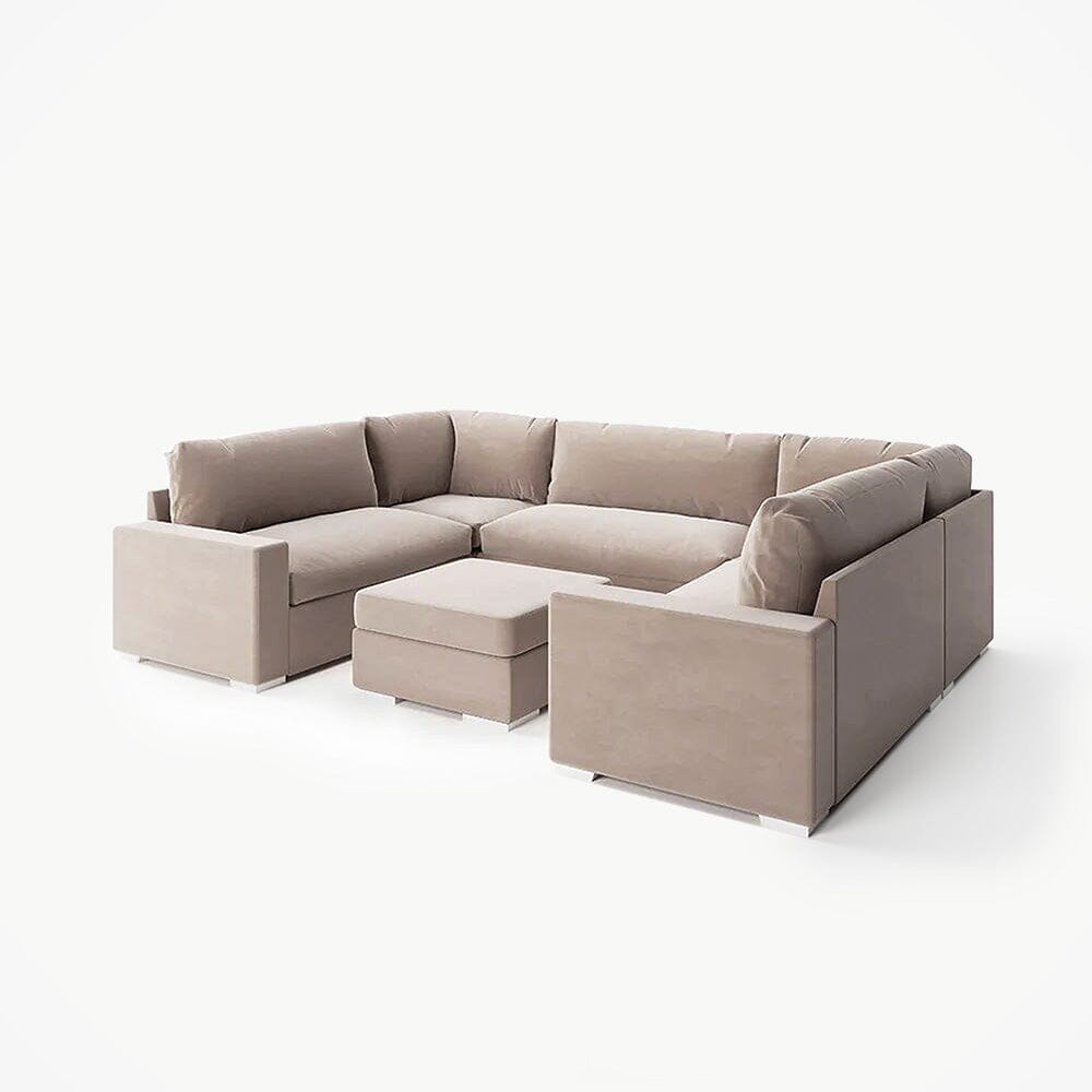 Olivia Mink Premium U-Shaped Sofa MTO Sofa