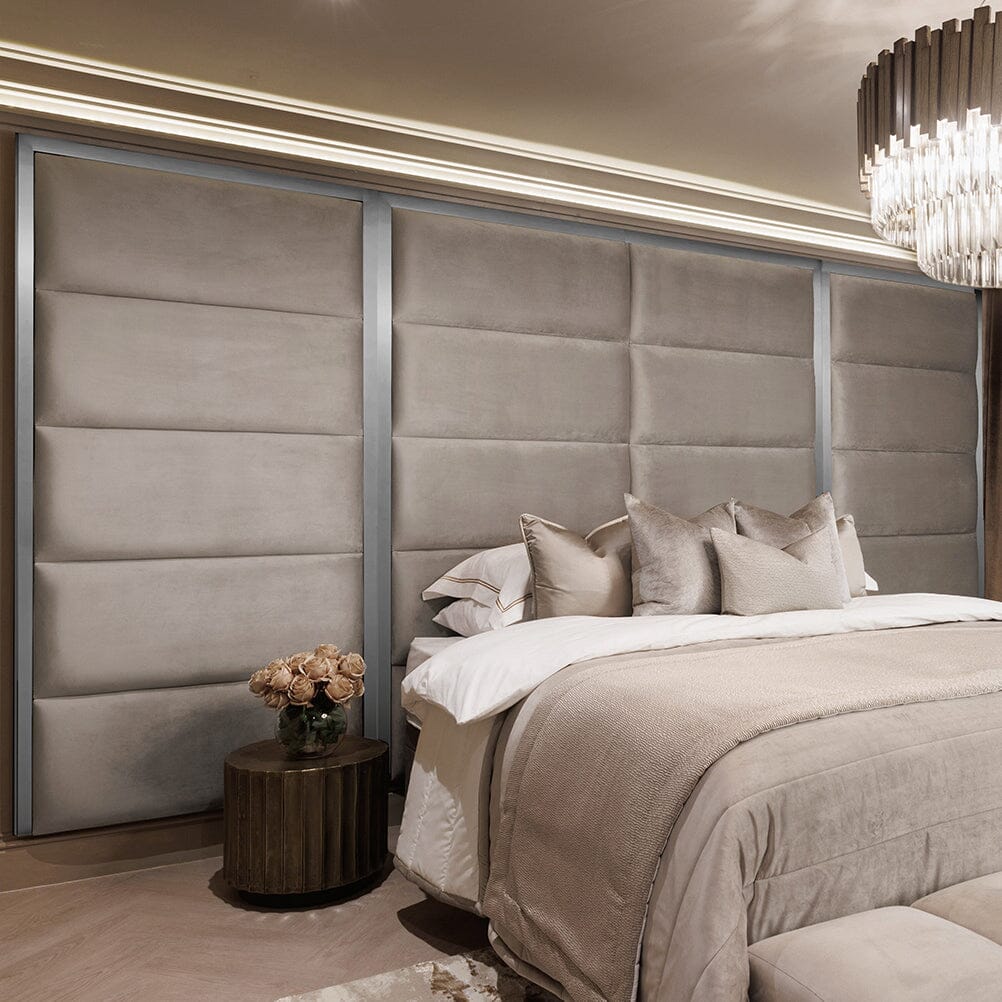 Praline Luxury Velvet & Silver Chocolate Box Headboard with Wings Made to Order Headboard