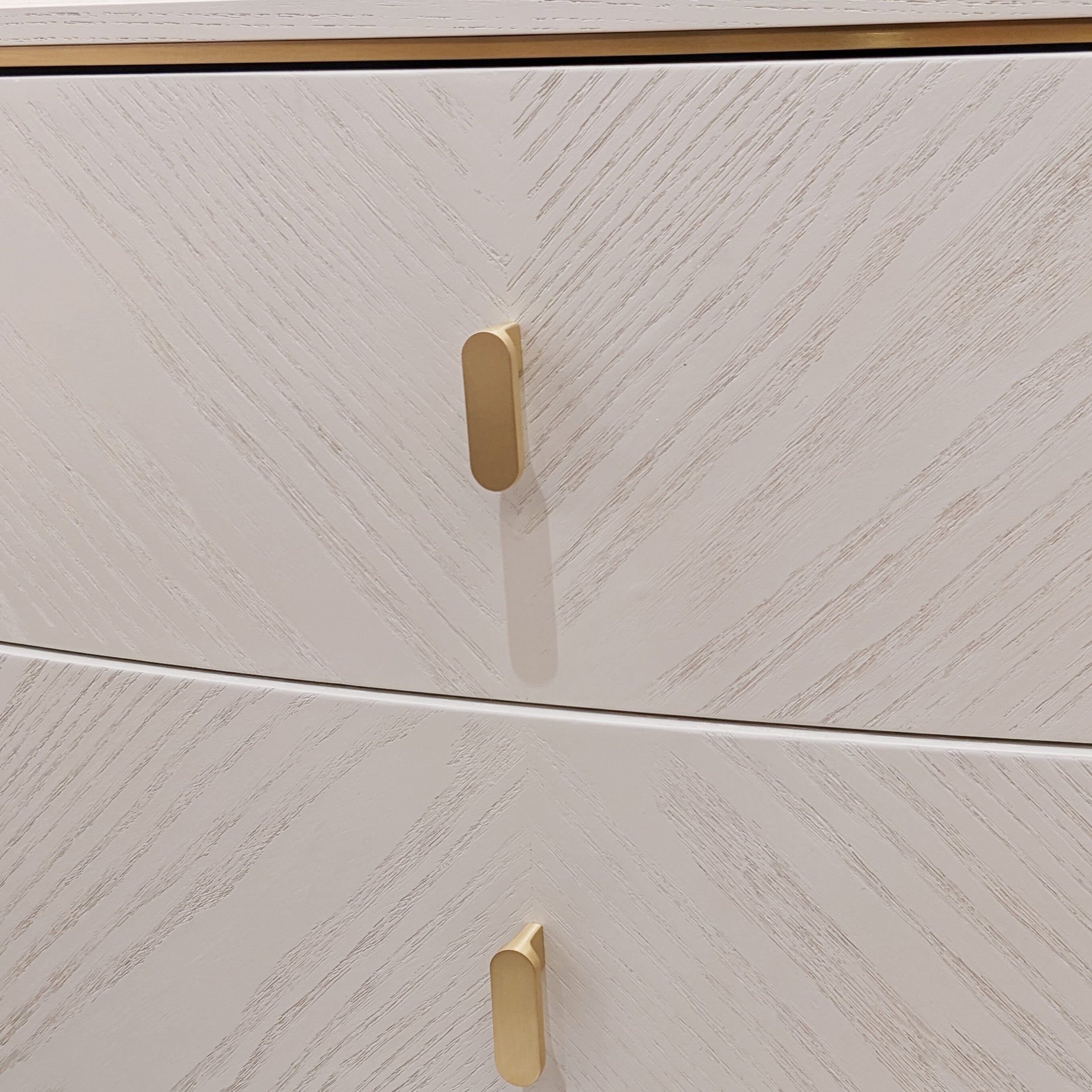Putney Ivory & Gold 2 Drawer Bedside Table End and Side Table
