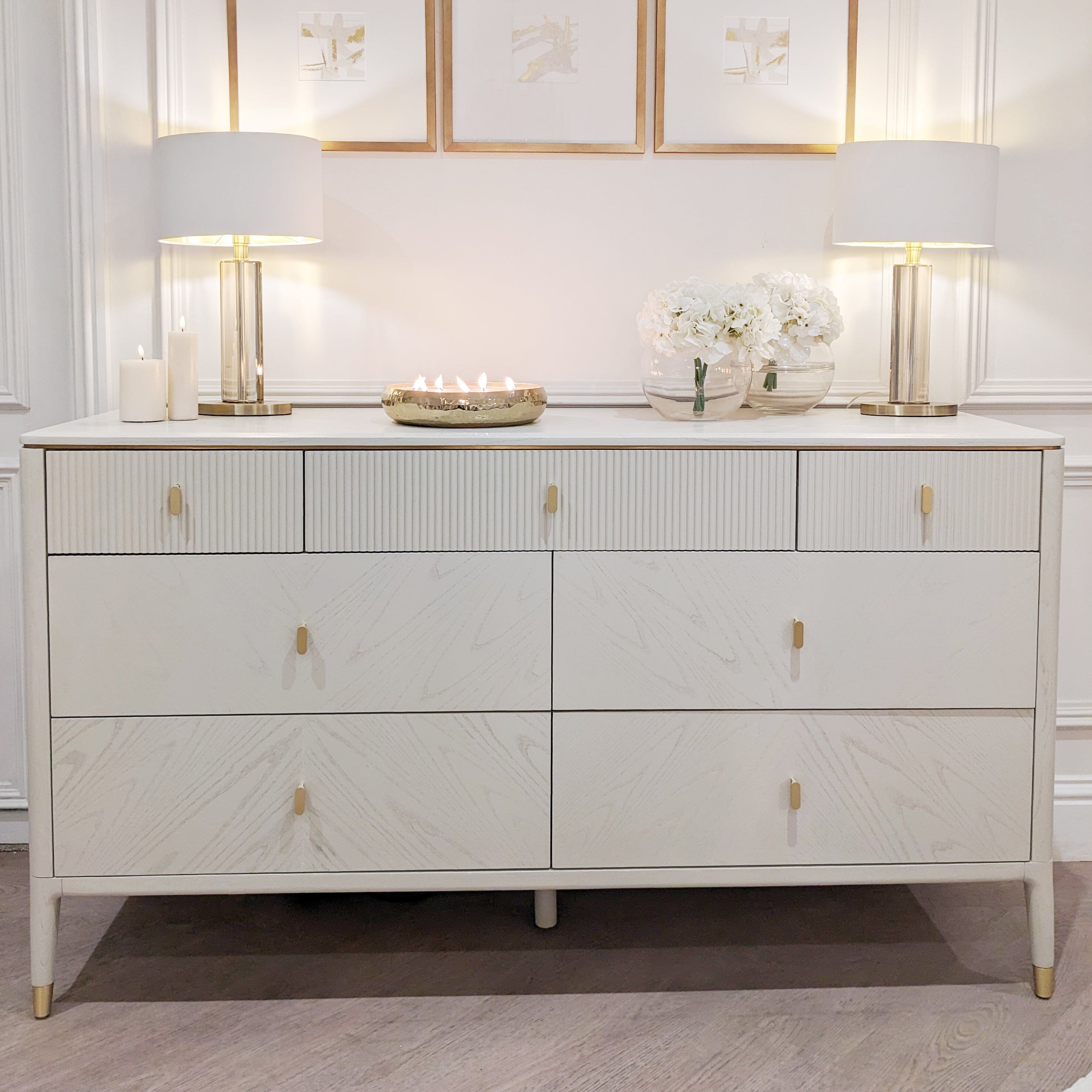 Putney Ivory & Gold Sideboard: Elegant Home Centrepiece Putney Ivory & Gold Sideboard: Elegant Home Centrepiece