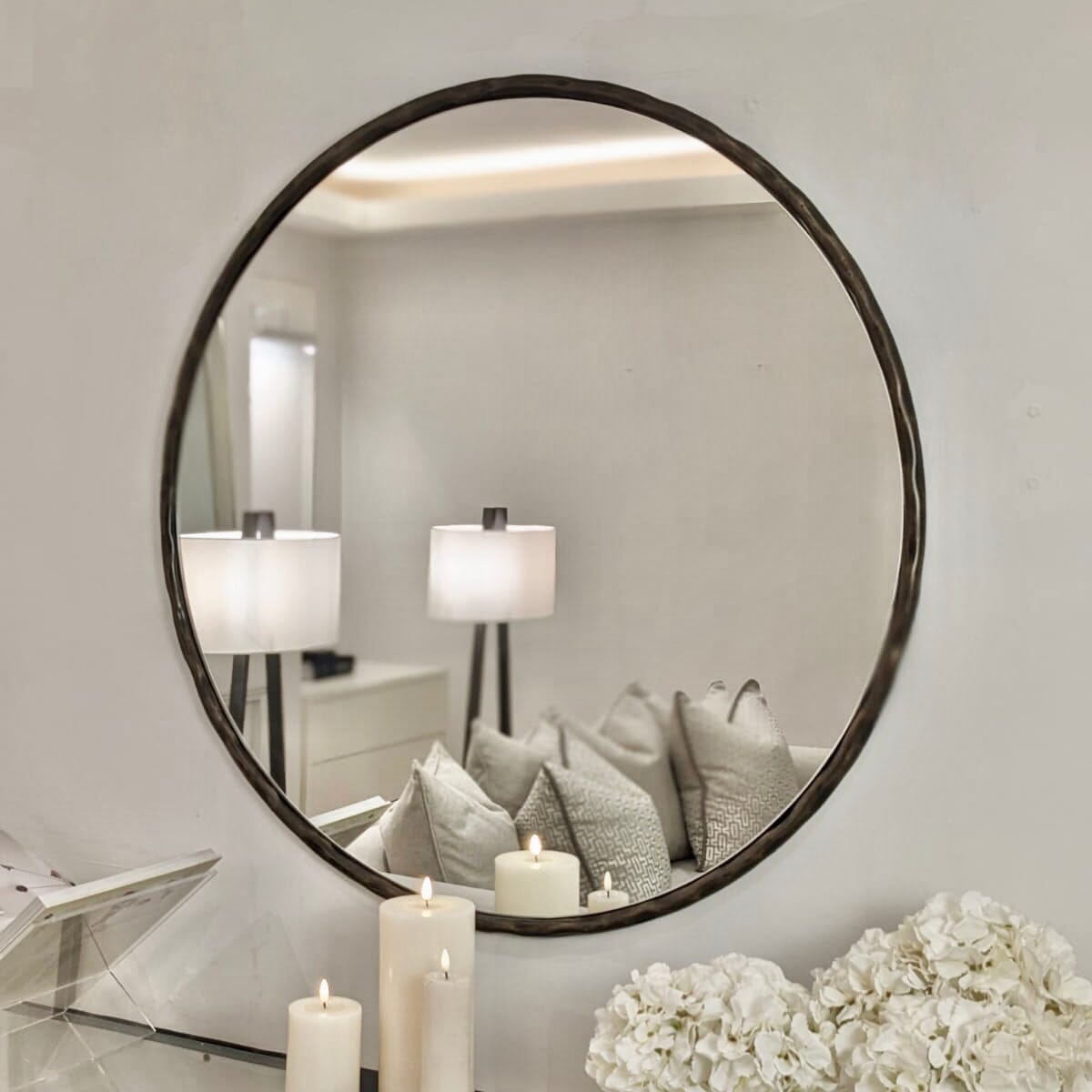 Raya Bronze Circular Mirror Mirror