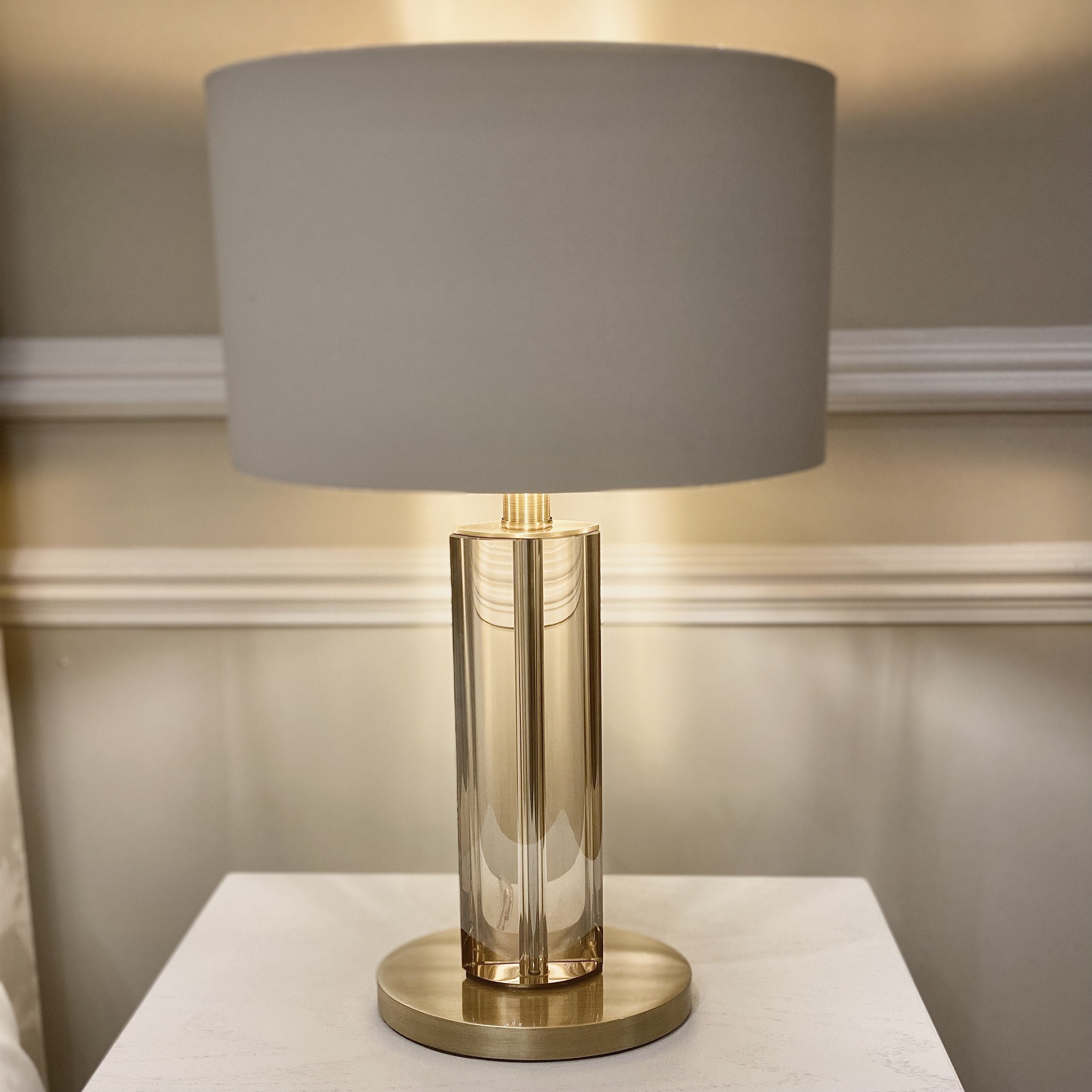 Baroness Medium Solid Glass & Gold Table Lamp – Rowen Homes
