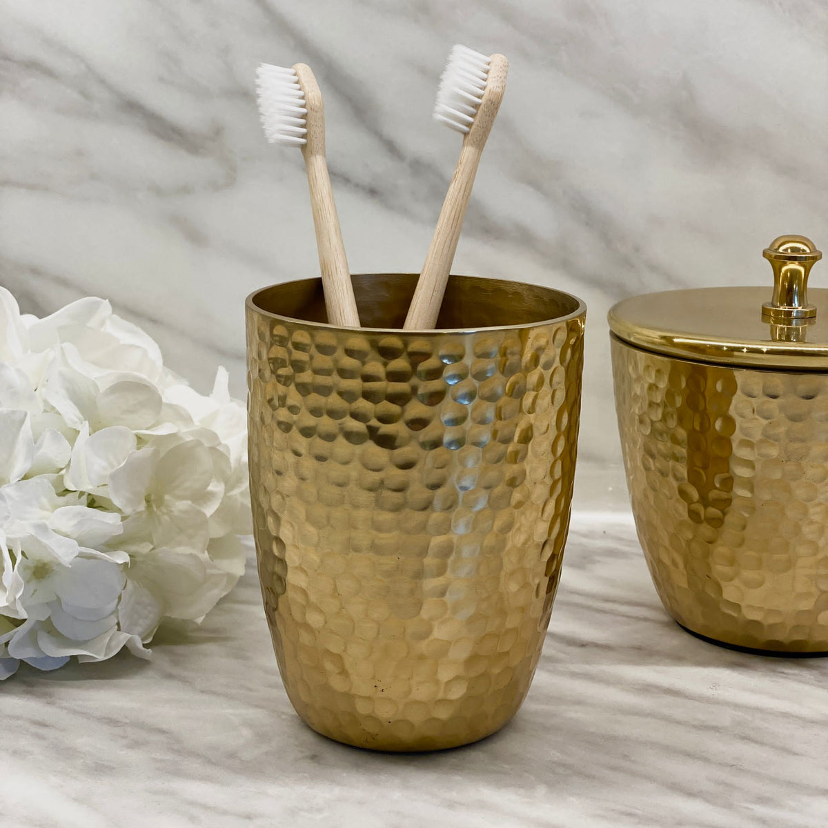 Sierra Hammered Gold Finish Tumbler Bathroom