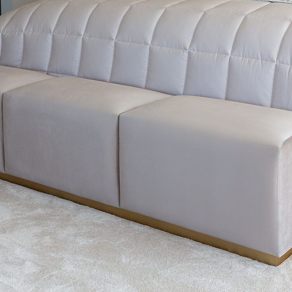 Valentina Praline & Gold Premium Upholstered Bench MTO Headboard