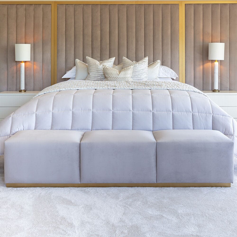 Valentina Praline & Gold Premium Upholstered Bench MTO Headboard