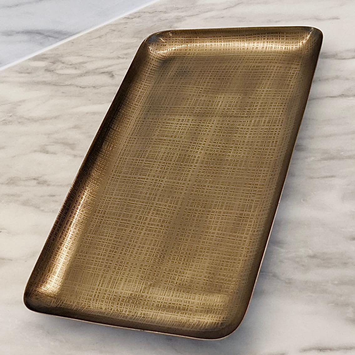 Etched Tray- Brass - Thrive Interiors and Design