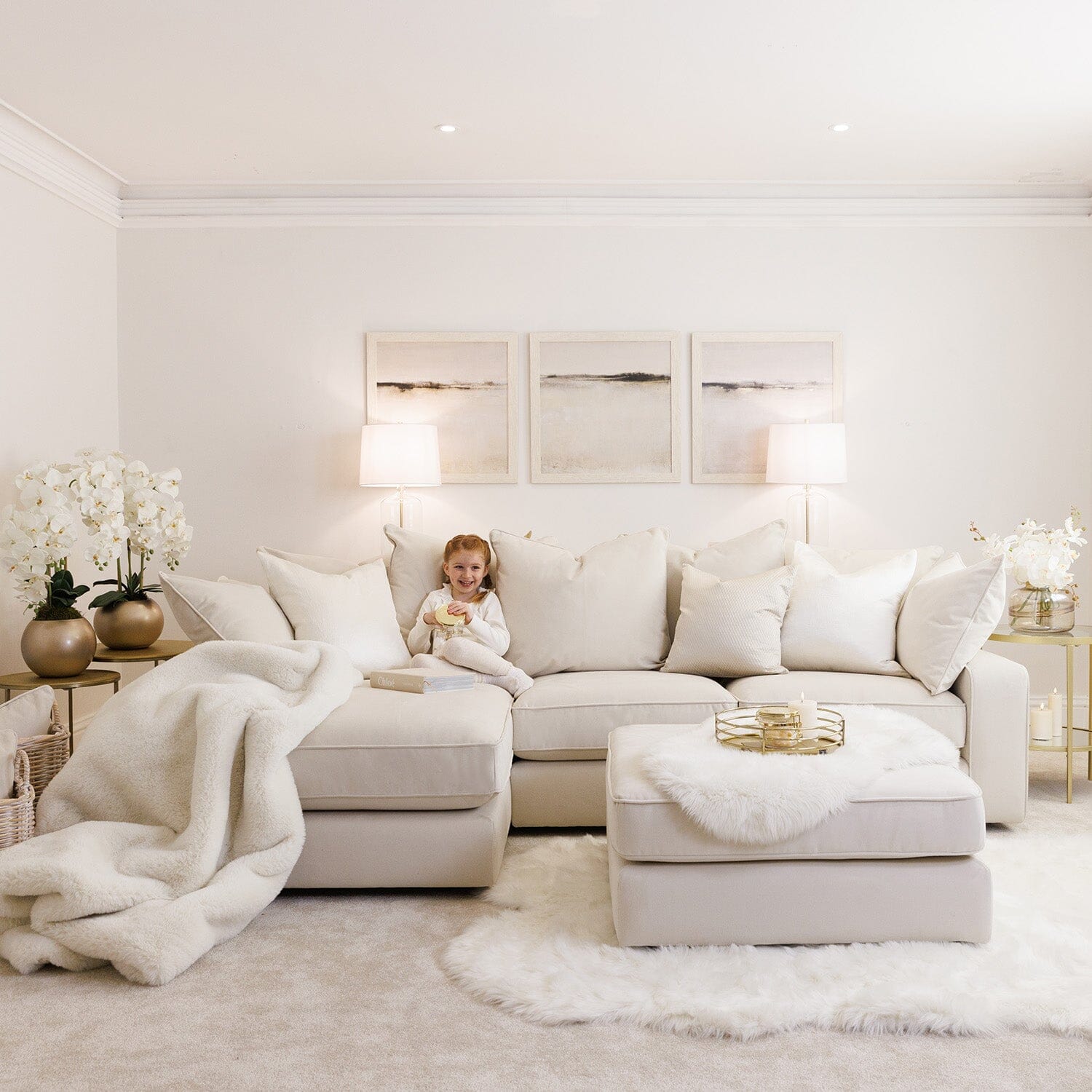 Victoria Cream Sofa Range MTO Sofa