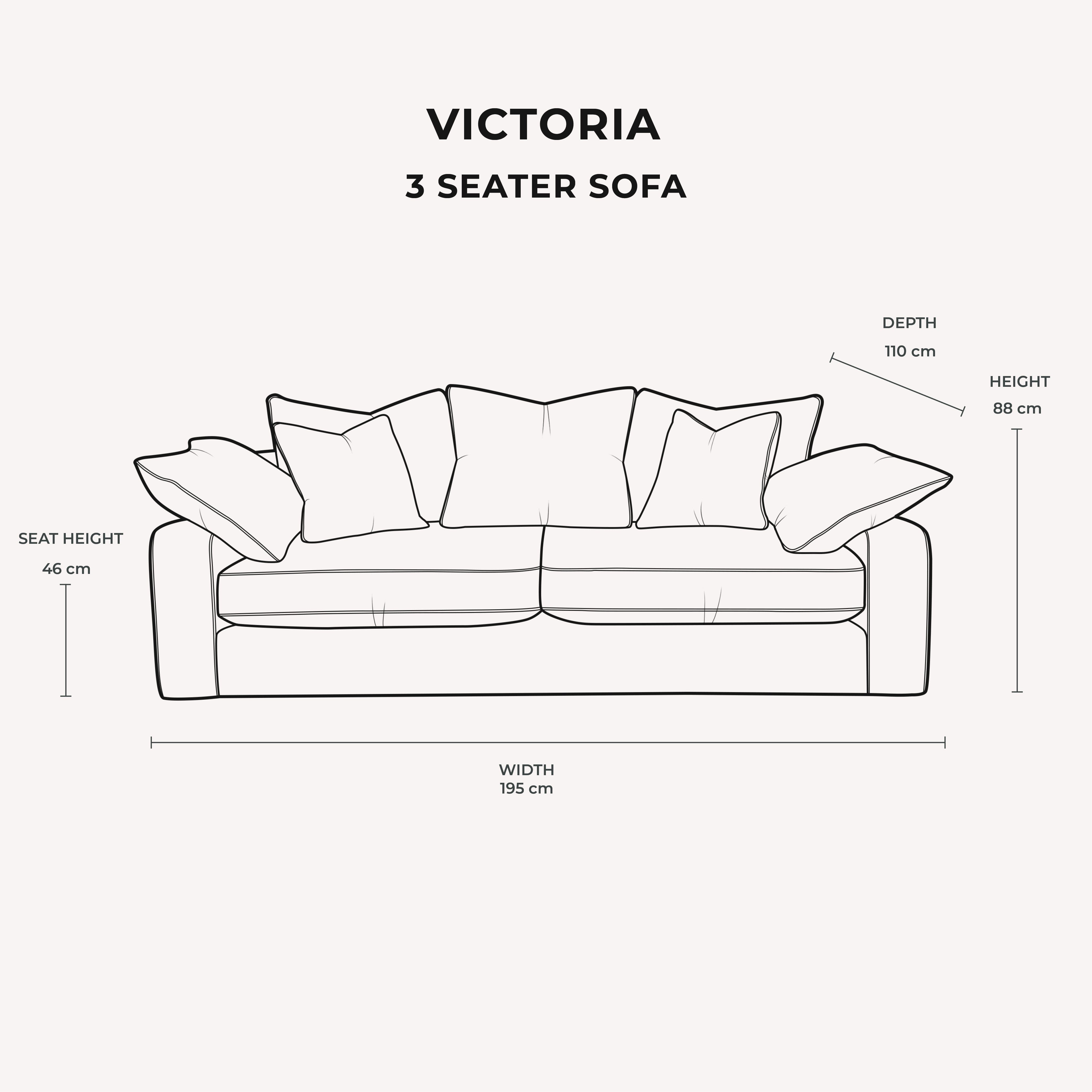 Victoria Silver Pillow Back Sofa Range MTO Sofa