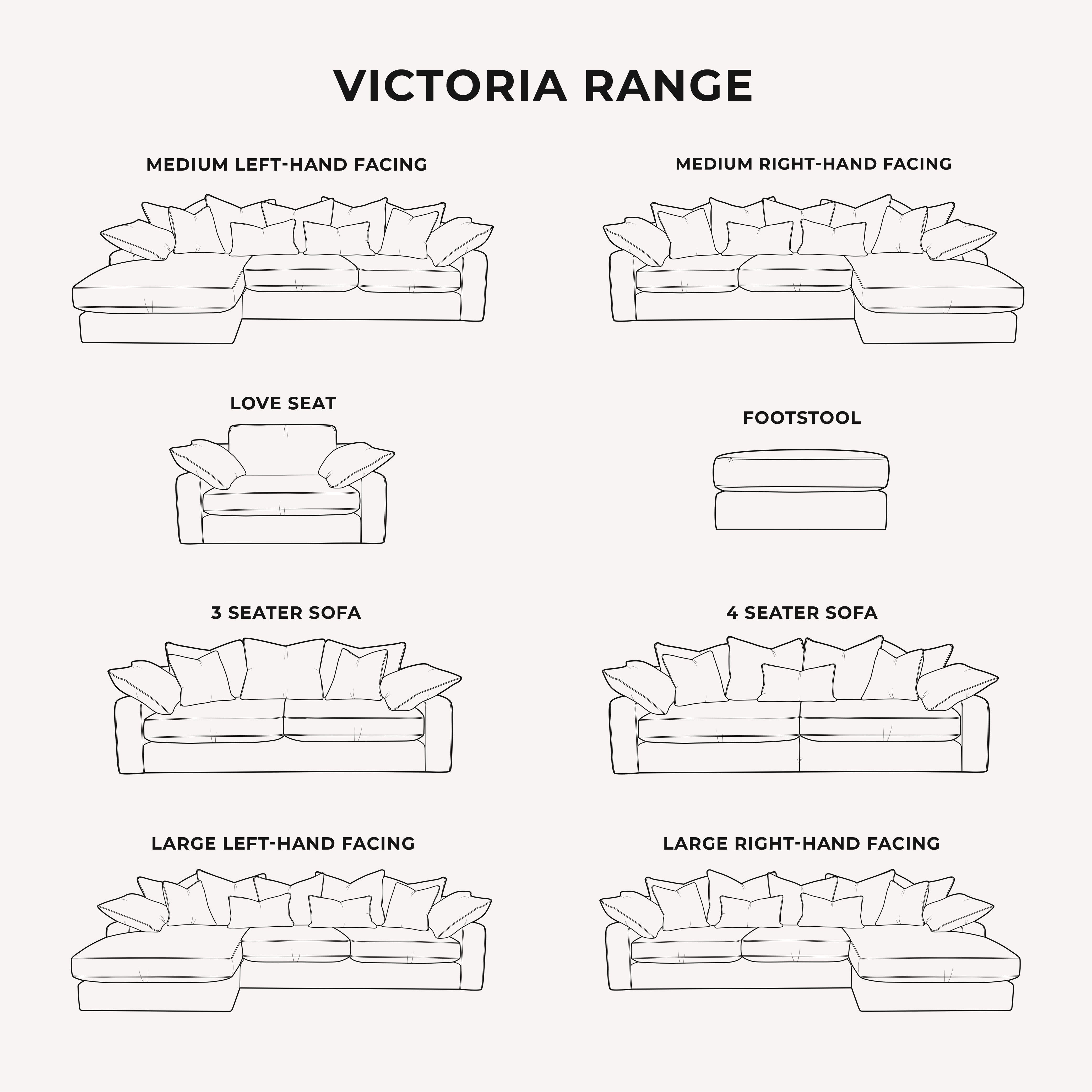Victoria Silver Pillow Back Sofa Range MTO Sofa