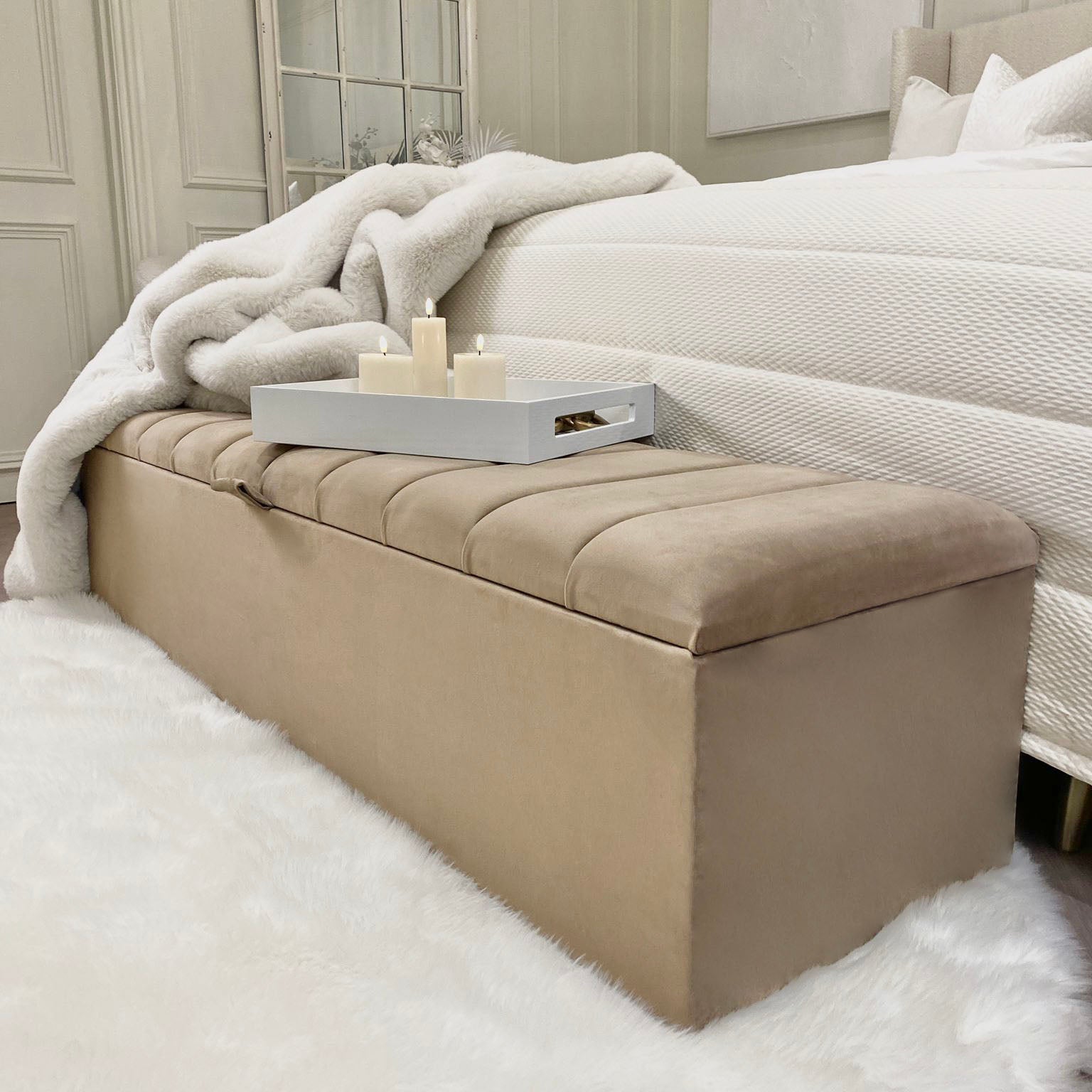 Yves Coffee Fabric Sample Bed