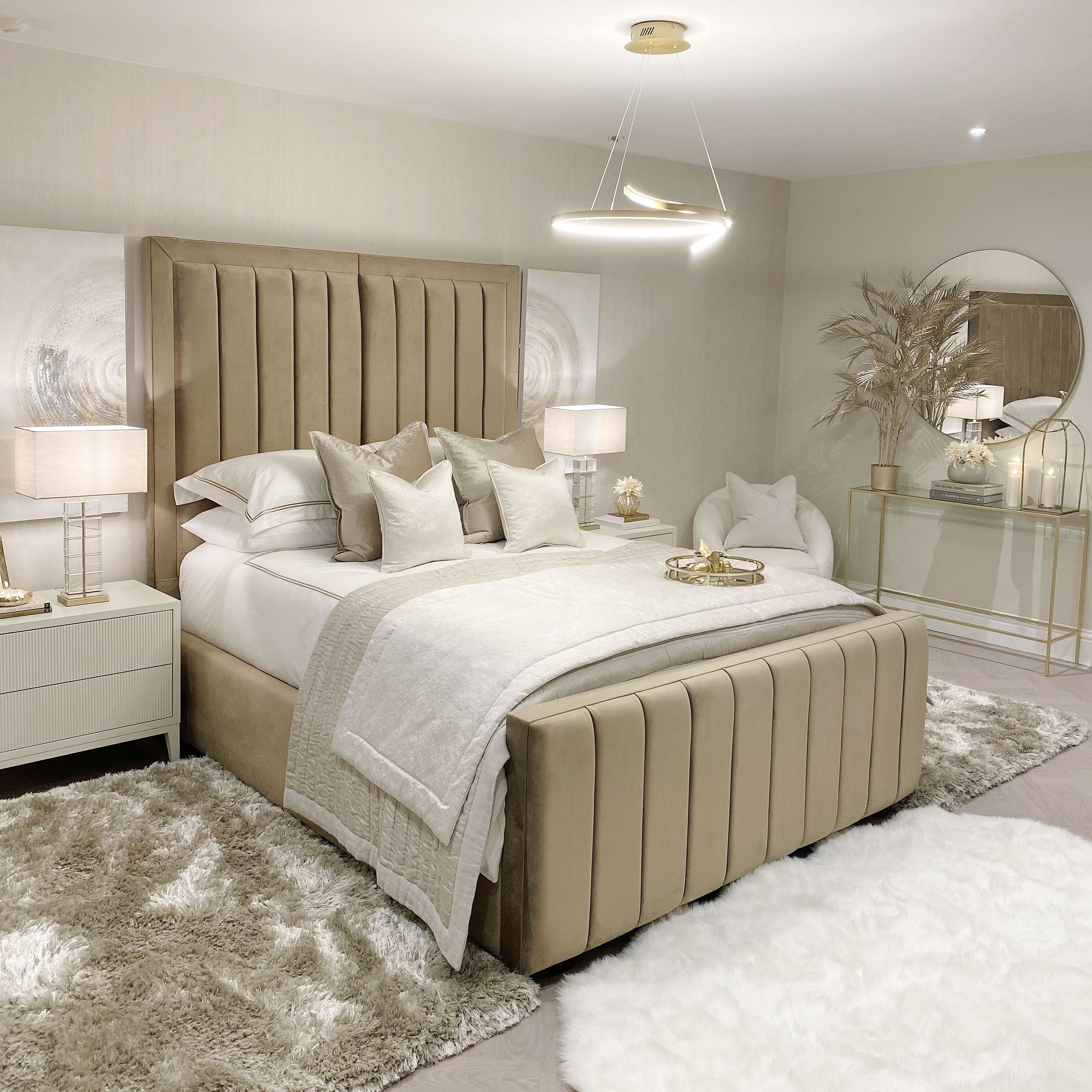 Yves Coffee Fabric Sample Bed