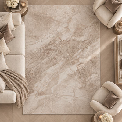 Terrena Beige & Cream Abstract Rug