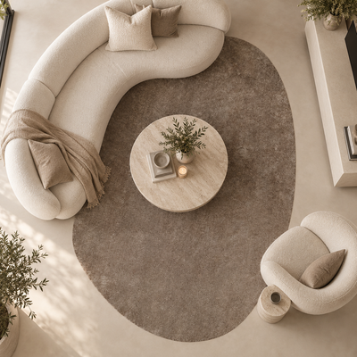 Lowen Luxury Brown Pebble Shaped Rug