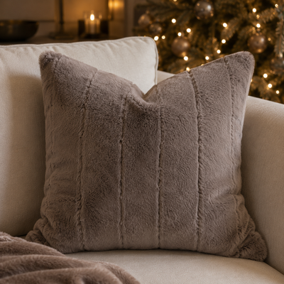 Marlowe Chestnut Faux Fur Cushion Cover - 45x45cm