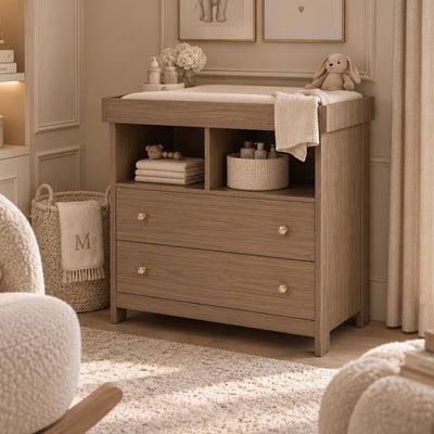 Walden Taupe Wooden 2 Drawer Changing Unit