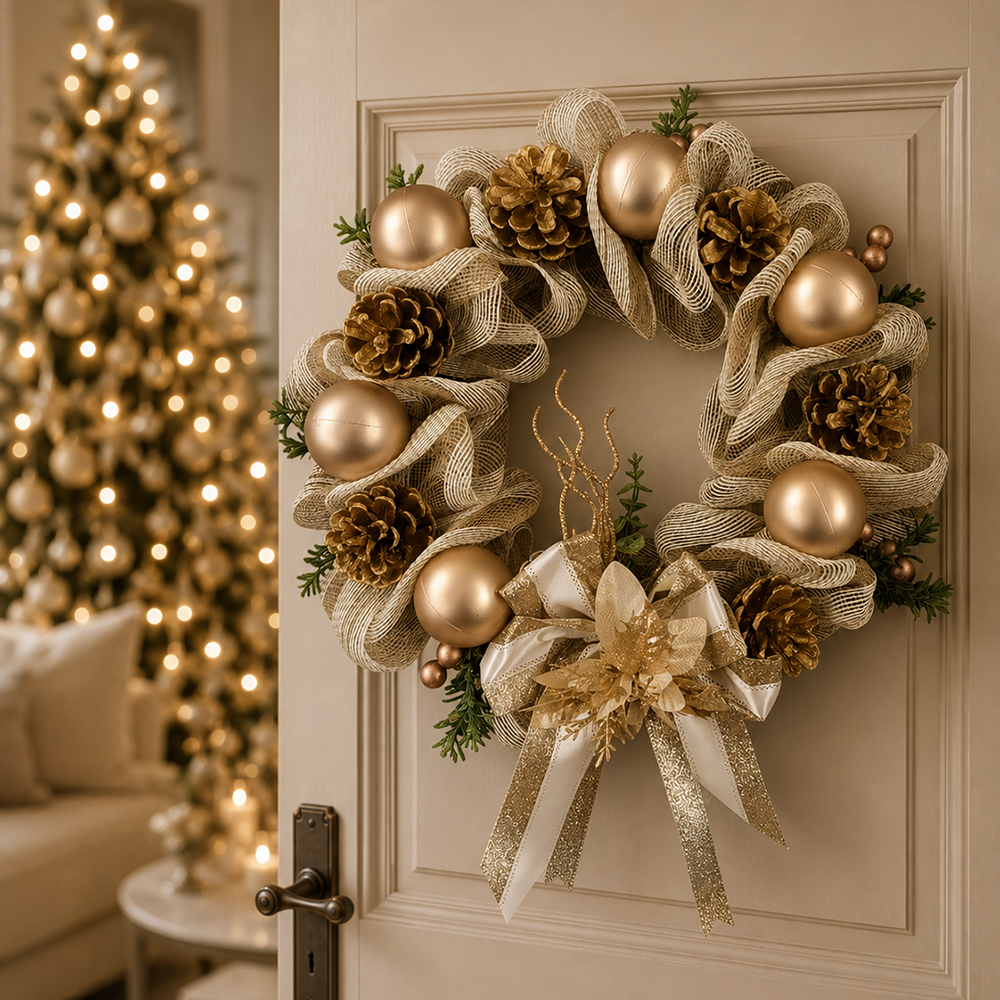 Decorative Neutral Festive Wreath