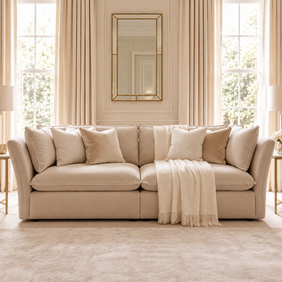 Mallow Coastal Weave Linen 2 Seater Sofa