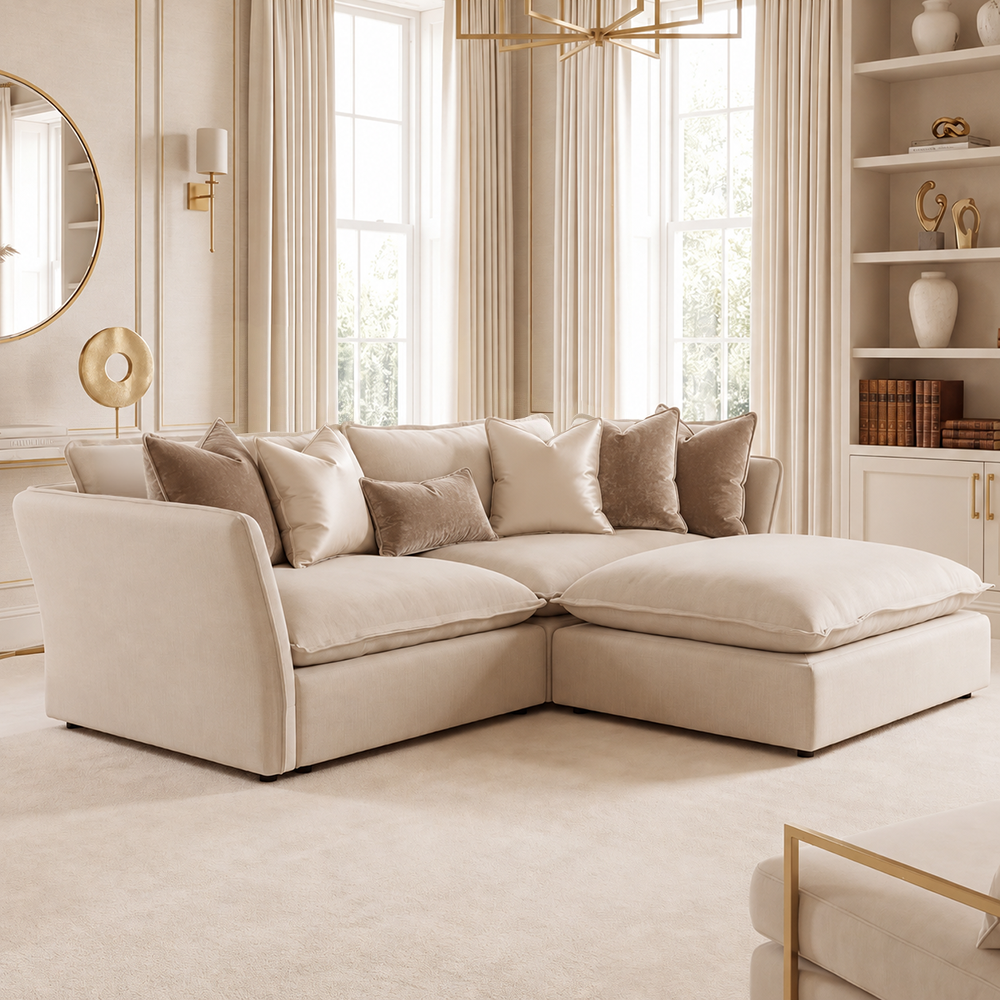 Mallow Coastal Weave 2 Seater Sofa with Storage Footstool