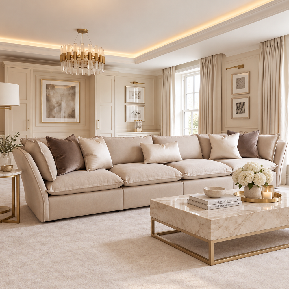 Mallow Coastal Weave Linen 4 seater Sofa