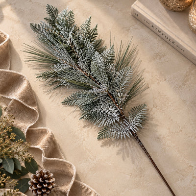 Faux Frosted Fern Single Stem Foliage