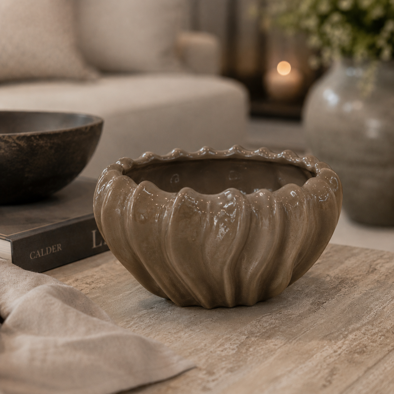 Greenwich Bronze Wide Decorative Planter
