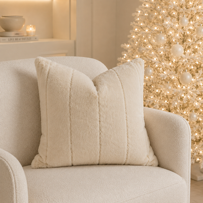 Marlowe Oatmeal Faux Fur Cushion Cover - 45x45cm