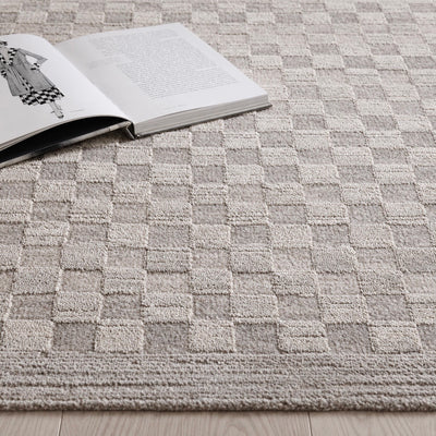 Pigalle Greige Checkerboard Rug