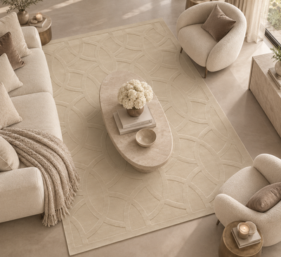 Sarre Cream Geometric Pattern Rug