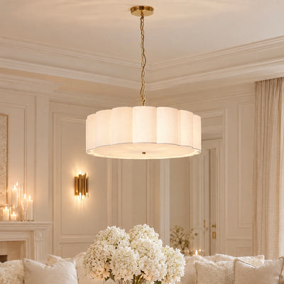 Pandora Cream & Gold 6 Light Pendant Ceiling Light