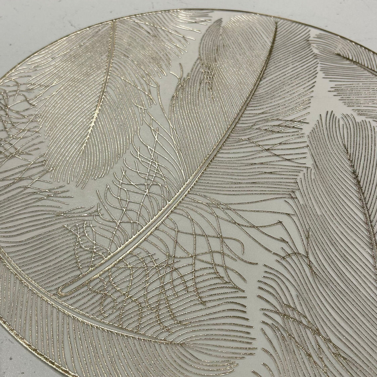 Grace Gold Feather Patterned Placemat